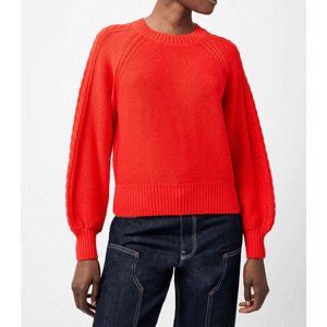 French Connection Lily Cable Knit Balloon Sleeve Jumper